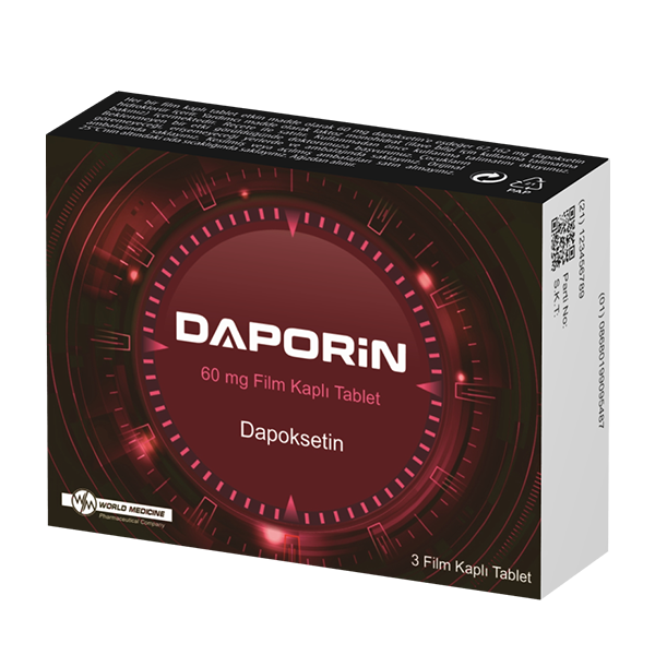 Daporin 60 mg 30 tabletlik ilaç kutusunun ön yüzü