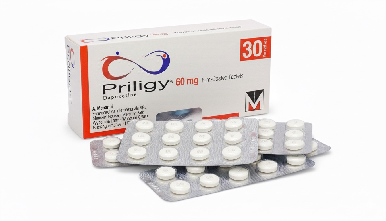 Priligy 60 mg 30 tablet kutusunun ön yüzünün ürün fotoğrafı