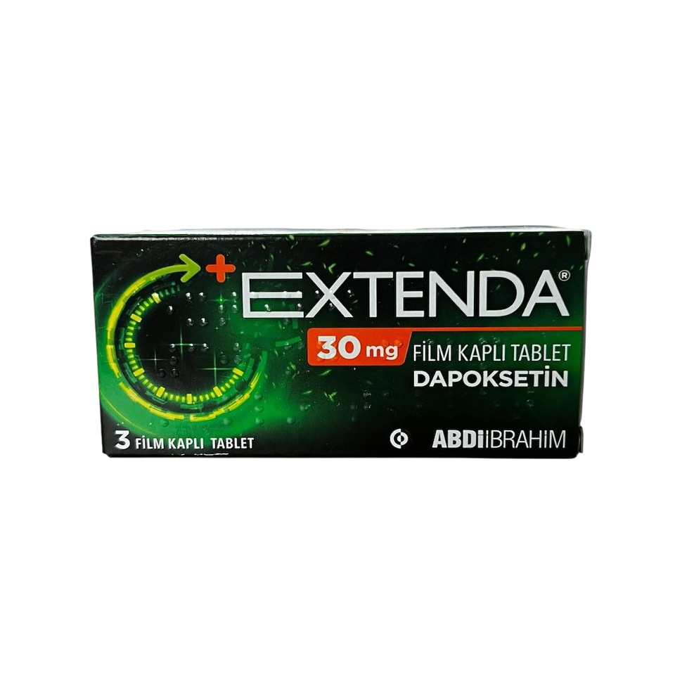 Extenda 30 mg 6 tabletlik blister paketin kutusu, erkeklere yönelik geciktirici tablet ürün görseli