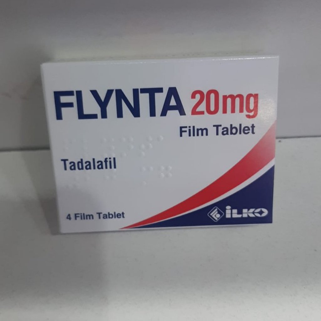 Flynta 20 mg 4 tabletlik ilaç kutusunun ön yüzden görünümü