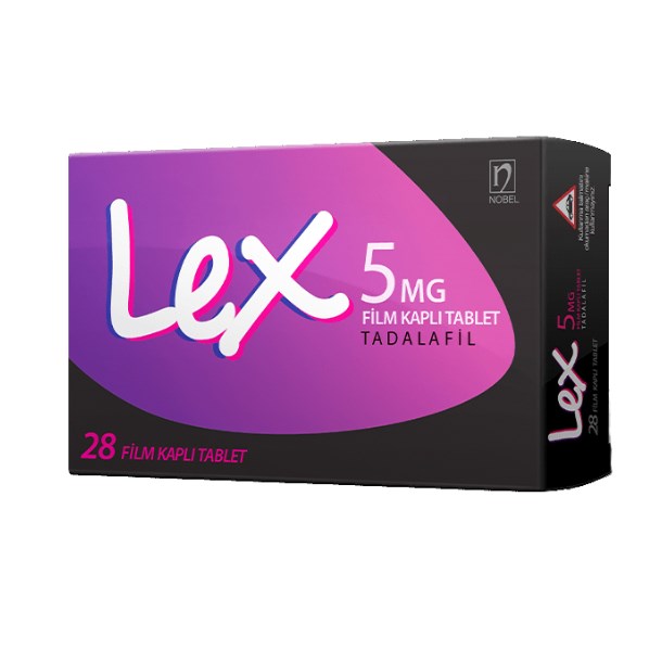 Lex 5 mg 28 tabletlik ilaç kutusunun ön yüzü