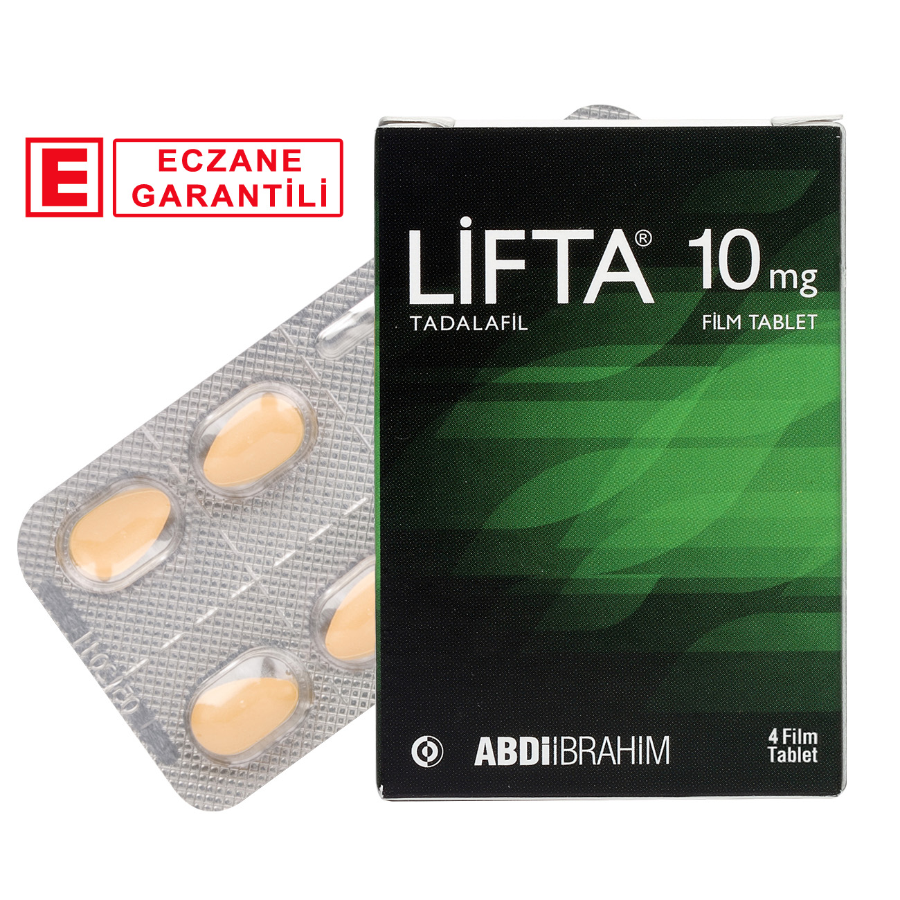 Lifta 10 mg tadalafil tablet ilaç kutusu ön yüzü