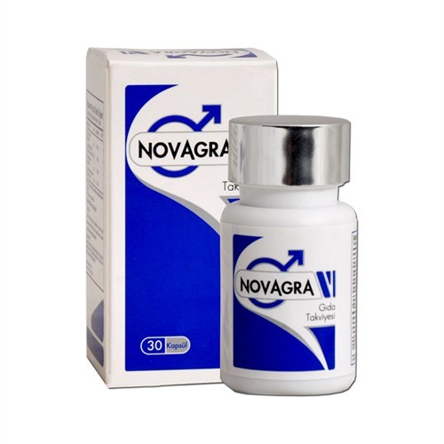 Novagra 30 kapsül gıda takviyesinin kutusu ve ürün ambalajı