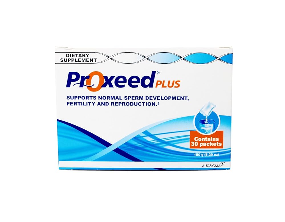 Proxeed Plus 30 saşelik kutu ambalajı, erkek üreme sağlığına yönelik gıda takviyesi