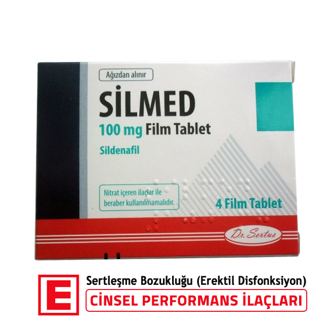 Silmed 100 mg 4 tabletlik ilaç kutusunun ön yüzü