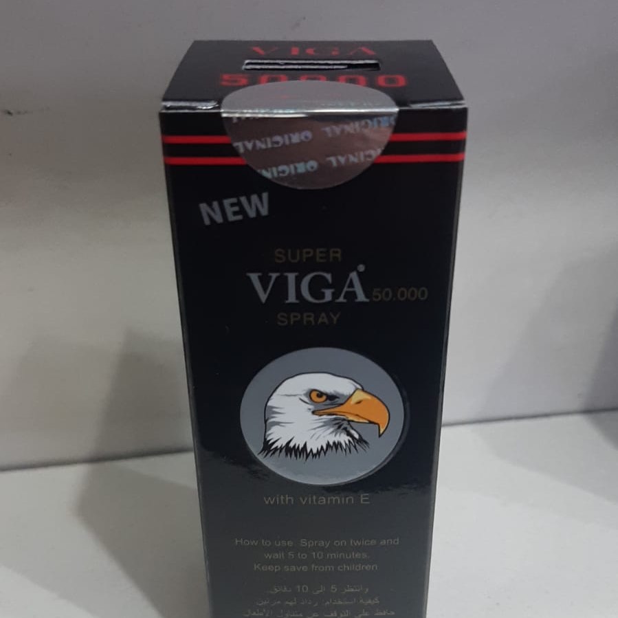 Super Viga 50.000 Geciktirici Sprey ürününün ambalajı ve sprey şişesi