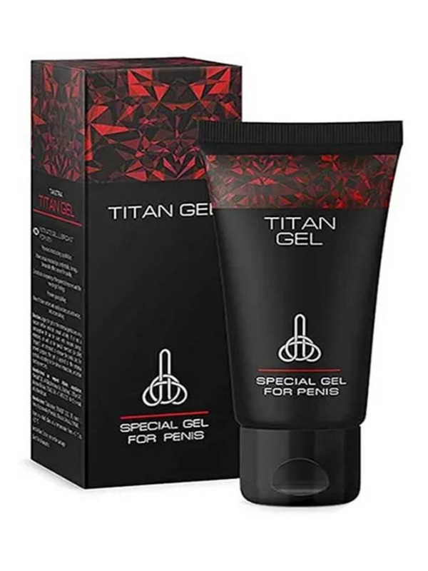 Titan Jel klasik kırmızı model penis bakım kremi tüpü ve ürün kutusu