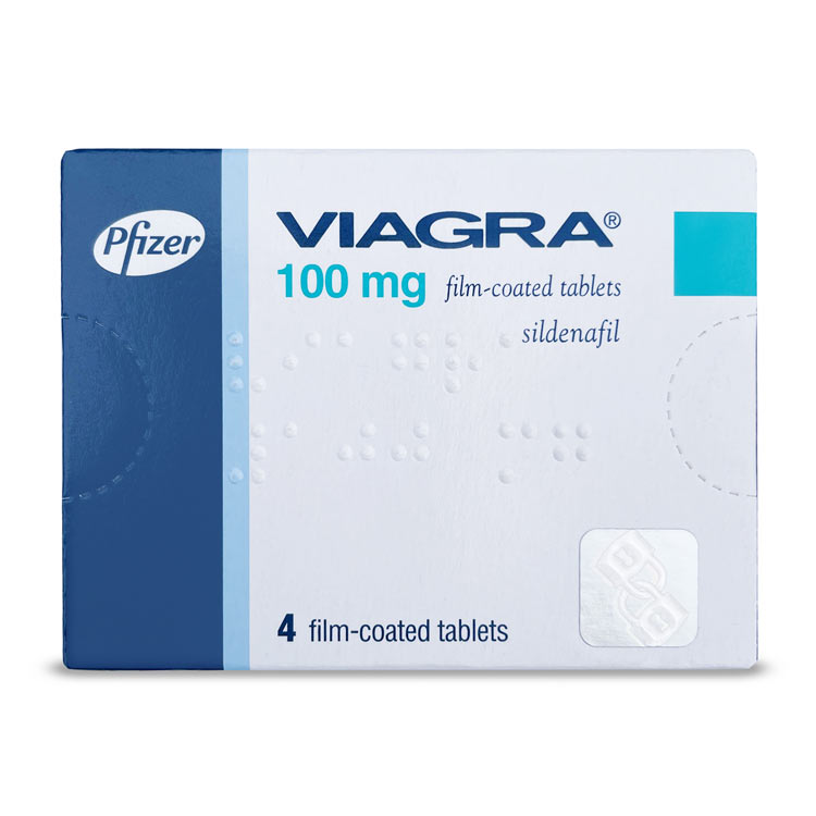Viagra 100 mg 8 tabletlik ilaç kutusunun ön yüzü