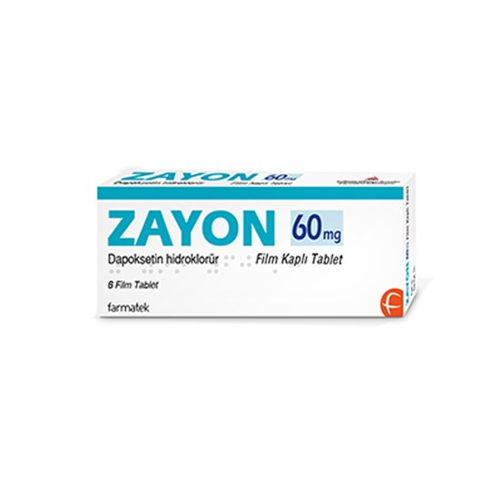 Zayon 60 mg 6 tablet içeren ilaç kutusunun ön yüzü